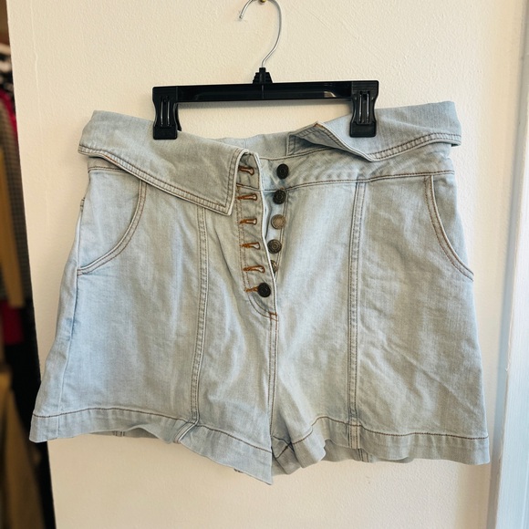Ulla Johnson High Waist Light Blue Shorts